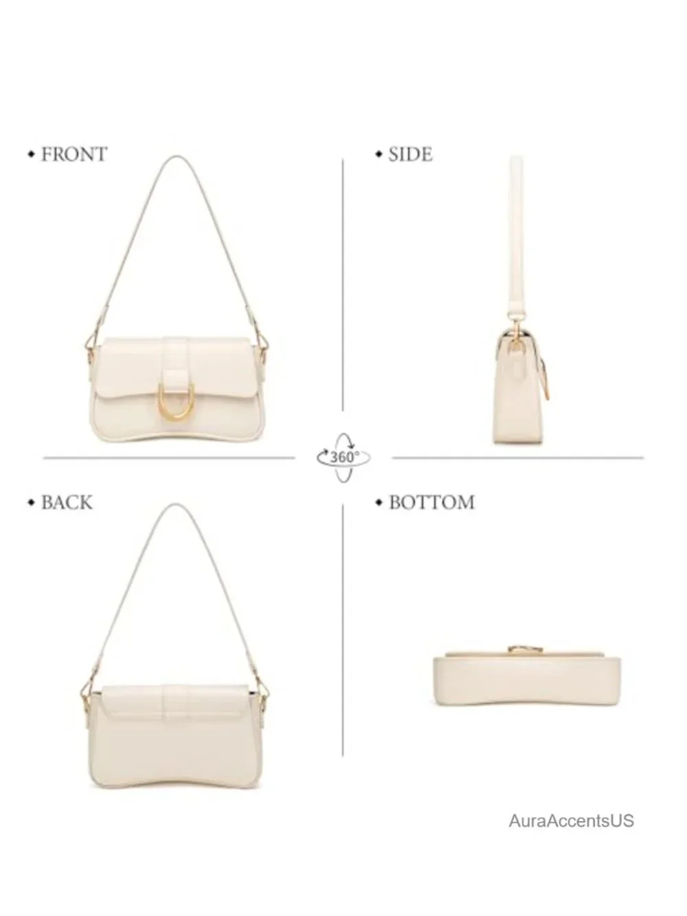 Small Shoulder Bag Hobo Purse Faux Leather Retro Underarm Clutch